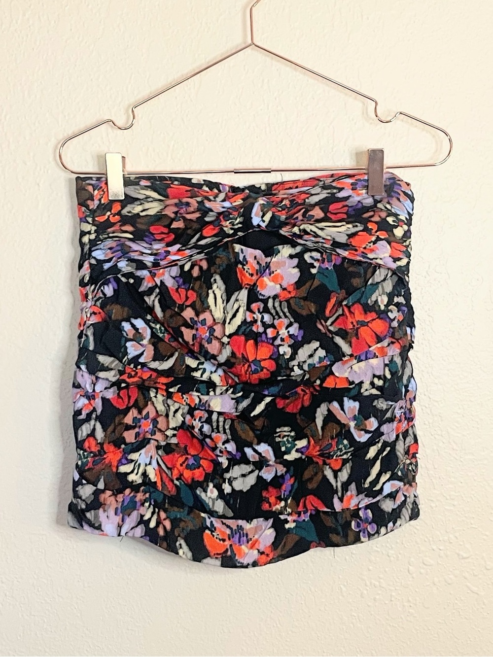 Zara Floral Strapless Tube Top Medium